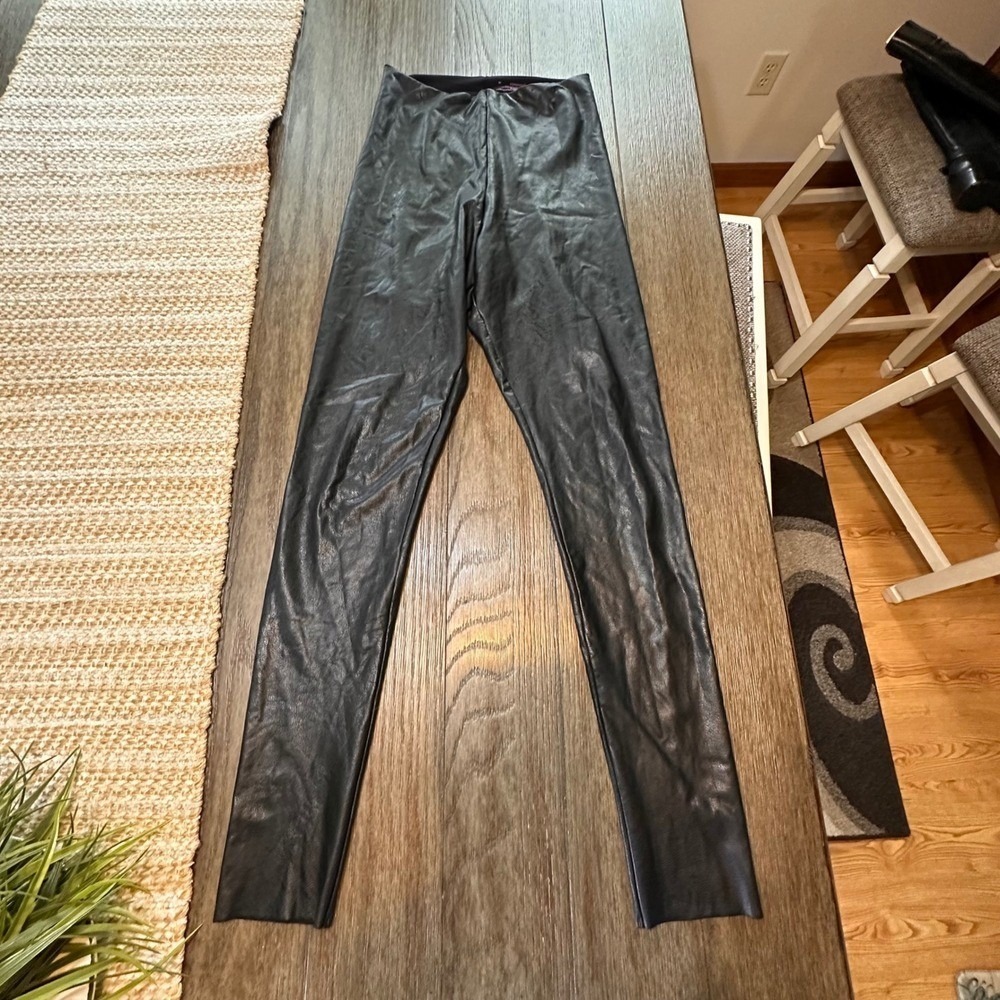 Commando‎ Faux Leather Leggings Black Size M High Rise Stretch Pants